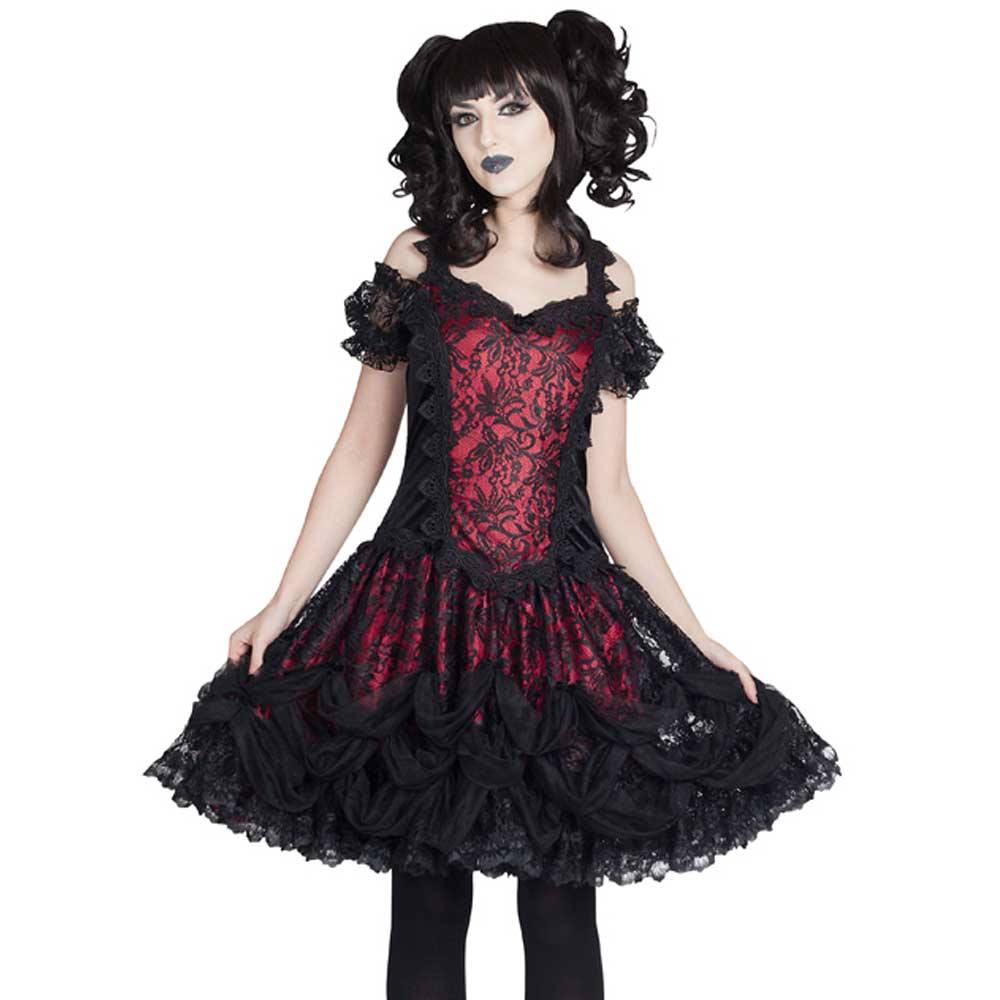 Sinister - 974 Korte jurk - Rood/Zwart Product image